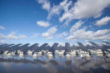 solar array in water